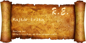 Rajtár Erika névjegykártya